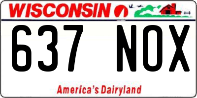 WI license plate 637NOX