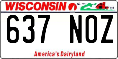 WI license plate 637NOZ