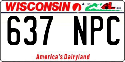WI license plate 637NPC