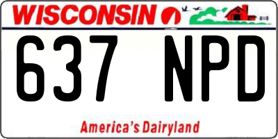 WI license plate 637NPD