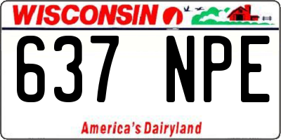 WI license plate 637NPE