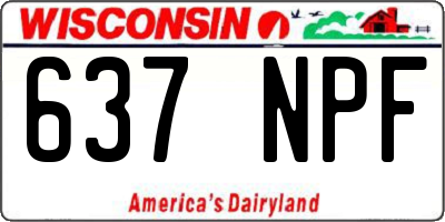 WI license plate 637NPF