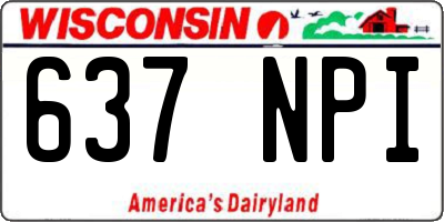 WI license plate 637NPI