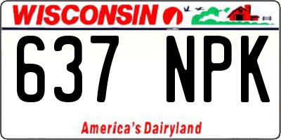 WI license plate 637NPK