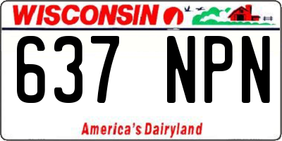 WI license plate 637NPN