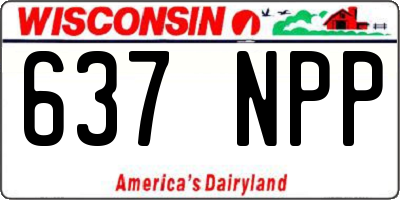 WI license plate 637NPP