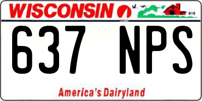WI license plate 637NPS