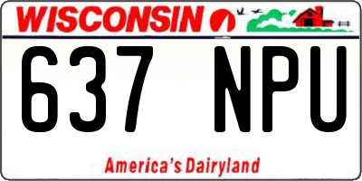 WI license plate 637NPU