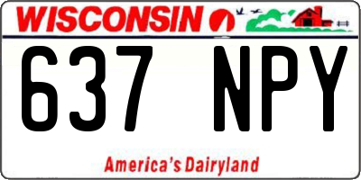 WI license plate 637NPY