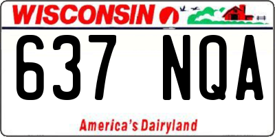 WI license plate 637NQA
