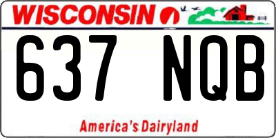 WI license plate 637NQB