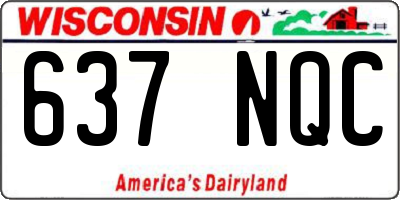 WI license plate 637NQC