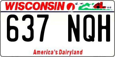 WI license plate 637NQH