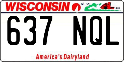 WI license plate 637NQL