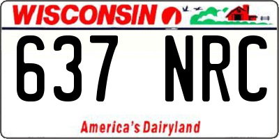 WI license plate 637NRC