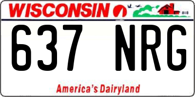 WI license plate 637NRG