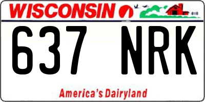 WI license plate 637NRK