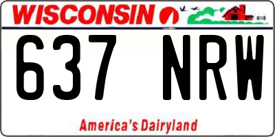 WI license plate 637NRW
