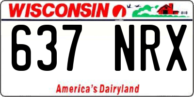 WI license plate 637NRX
