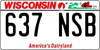 WI license plate 637NSB