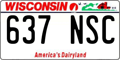WI license plate 637NSC