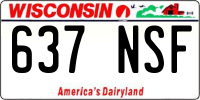 WI license plate 637NSF