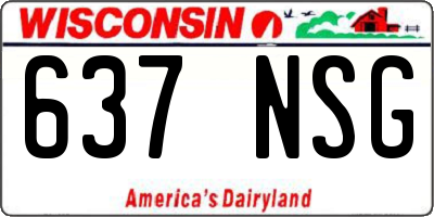 WI license plate 637NSG