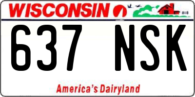WI license plate 637NSK