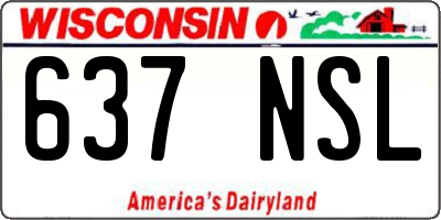 WI license plate 637NSL