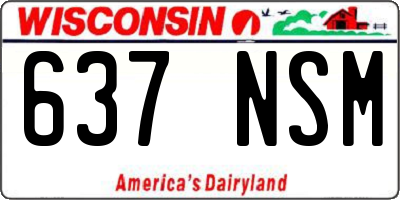 WI license plate 637NSM