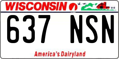 WI license plate 637NSN