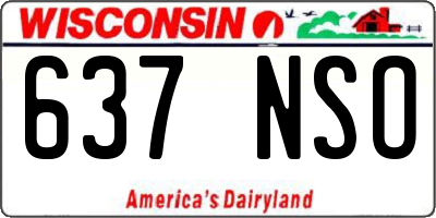 WI license plate 637NSO
