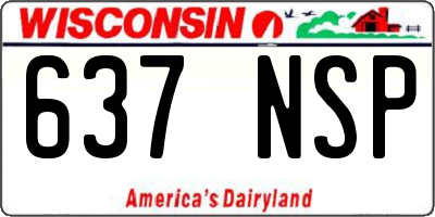WI license plate 637NSP