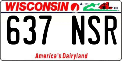 WI license plate 637NSR