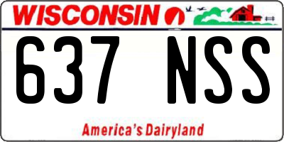 WI license plate 637NSS