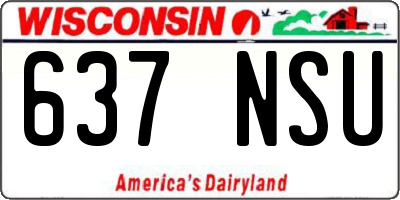 WI license plate 637NSU