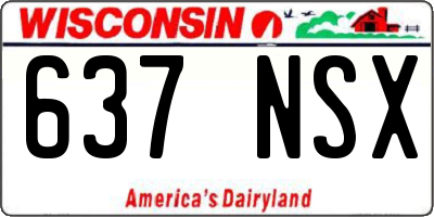 WI license plate 637NSX