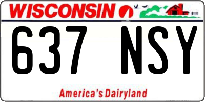 WI license plate 637NSY
