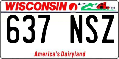 WI license plate 637NSZ