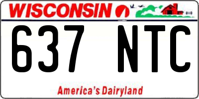 WI license plate 637NTC