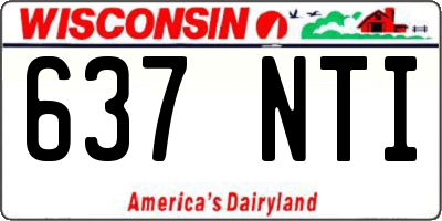 WI license plate 637NTI