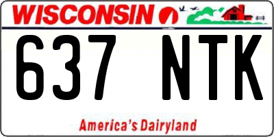 WI license plate 637NTK