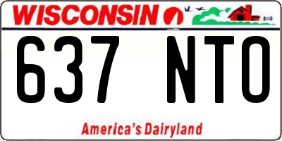 WI license plate 637NTO