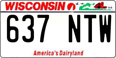 WI license plate 637NTW