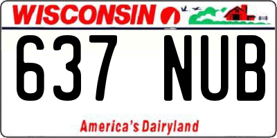 WI license plate 637NUB