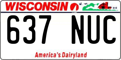 WI license plate 637NUC