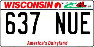 WI license plate 637NUE