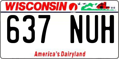 WI license plate 637NUH