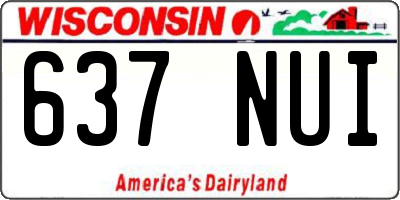 WI license plate 637NUI