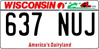 WI license plate 637NUJ
